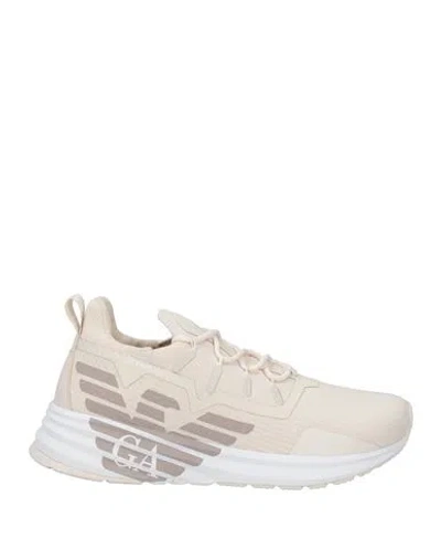 Ea7 Man Sneakers Ivory Size 6 Textile Fibers In White