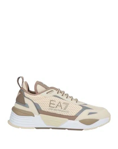 Ea7 Man Sneakers Ivory Size 8 Textile Fibers In Neutral