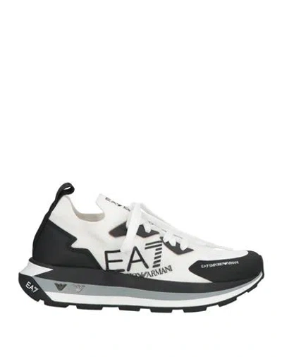 Ea7 Man Sneakers Ivory Size 9 Polyester, Thermoplastic Polyurethane In White