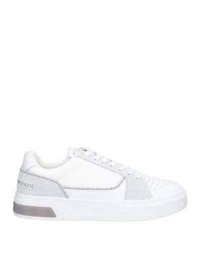 Ea7 Man Sneakers Light Grey Size 8.5 Cow Leather, Polyamide, Polyester, Polyurethane Coated