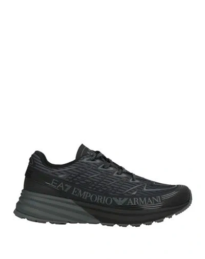 Ea7 Man Sneakers Midnight Blue Size 11 Polyester, Thermoplastic Polyurethane In Multi