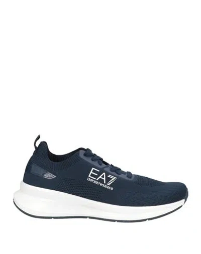Ea7 Man Sneakers Midnight Blue Size 7.5 Polyester
