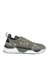 Ea7 Man Sneakers Military Green Size 8.5 Polyester