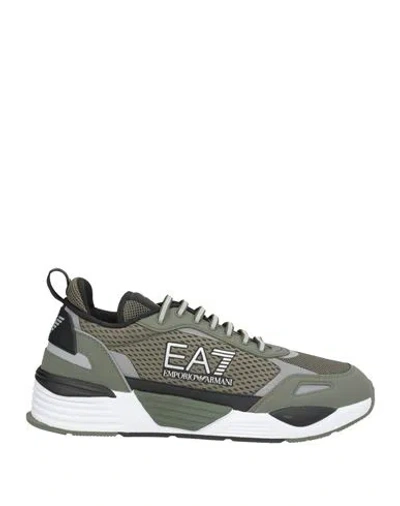 Ea7 Man Sneakers Military Green Size 8.5 Polyester