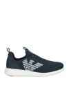 Ea7 Man Sneakers Navy Size 6 Polyester, Polyurethane Coated