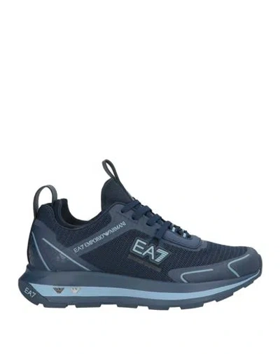 Ea7 Man Sneakers Navy Size 8.5 Textile Fibers, Synthetic Fibers