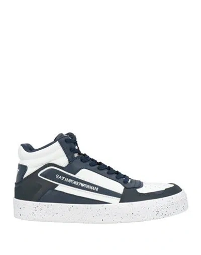 Ea7 Man Sneakers Navy Size 9 Cow Leather In Multi