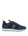 Ea7 Textured Panel Sneakers In Blue