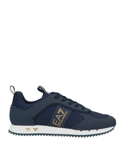 Ea7 Man Sneakers Navy Size 9 Synthetisches Material, Textile Fibers In Blue