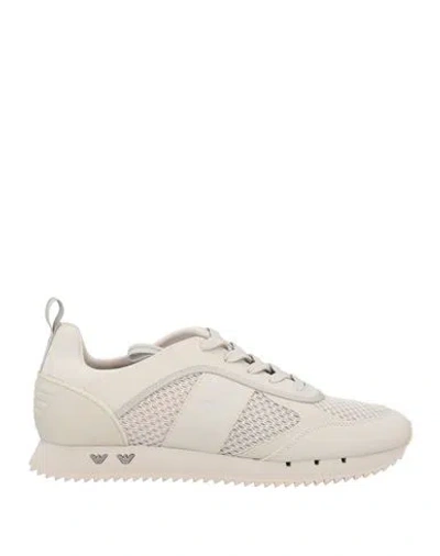 Ea7 Man Sneakers Off White Size 9 Polyester, Elastane, Polyurethane, Thermoplastic Polyurethane