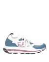 Ea7 Man Sneakers Slate Blue Size 8.5 Polyester, Thermoplastic Polyurethane