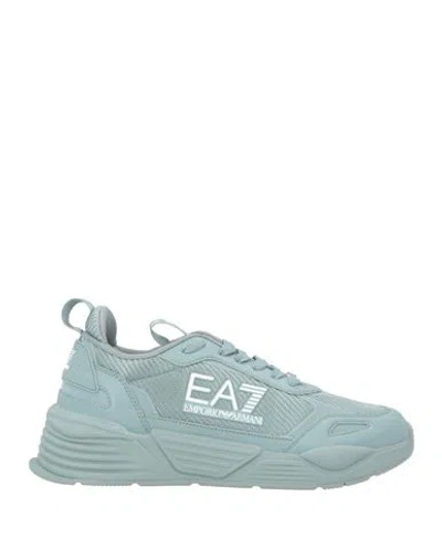 Ea7 Man Sneakers Turquoise Size 9 Polyamide, Thermoplastic Polyurethane, Polyester In Blue