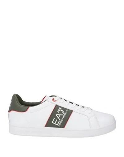 Ea7 Man Sneakers White Size 5 Cow Leather