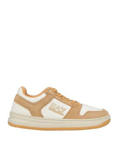 Ea7 Man Sneakers White Size 5 Leather, Synthetic Fibers