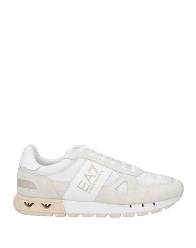 Ea7 Man Sneakers White Size 7.5 Cow Leather, Polyester