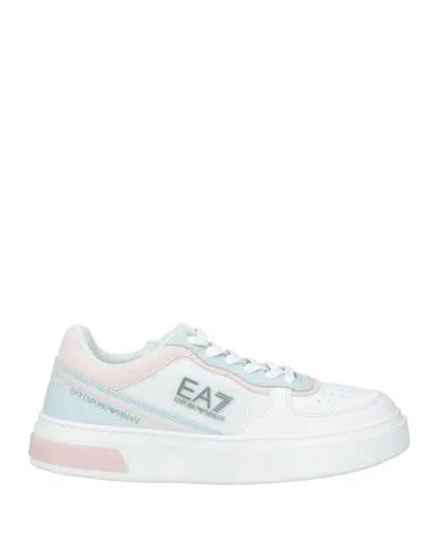 Ea7 Man Sneakers White Size 7 Polyamide, Polyester In Multi