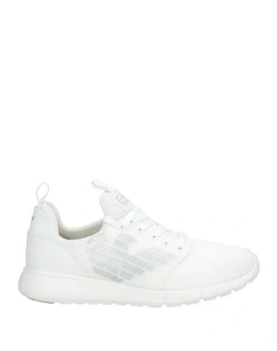Ea7 Man Sneakers White Size 7 Polyester, Polyurethane Coated