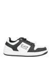 Ea7 Black And White Polyester Sneaker In Multi