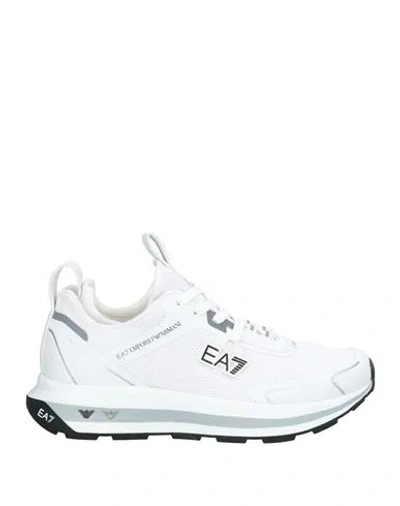Ea7 Man Sneakers White Size 8.5 Textile Fibers, Synthetic Fibers
