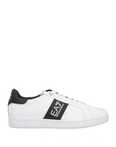 Ea7 Man Sneakers White Size 9 Cow Leather