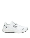 Ea7 Man Sneakers White Size 9 Cow Leather, Polyester In White