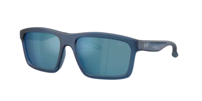 Ea7 Man Sunglass Q74014 In Dark Blue Mirror Blue