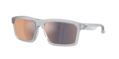 Ea7 Man Sunglass Q74014 In Dark Grey Mirror Pink