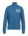 Ea7 Man Sweatshirt Azure Size 3xl Cotton, Elastane In Blue
