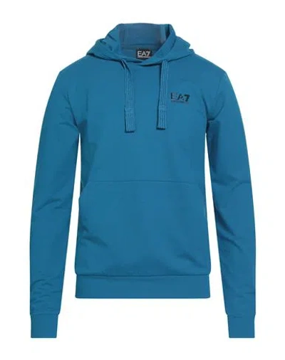 EA7 EA7 MAN SWEATSHIRT AZURE SIZE 3XL COTTON, ELASTANE