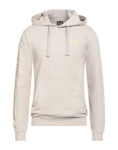 Ea7 Man Sweatshirt Beige Size 3xl Cotton, Elastane In Neutral