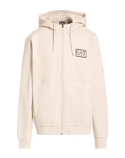 Ea7 Man Sweatshirt Beige Size 3xl Cotton, Elastane In Neutral