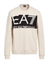 Ea7 Man Sweatshirt Beige Size 3xl Cotton In Neutral