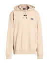 Ea7 Man Sweatshirt Beige Size 3xl Cotton, Polyamide, Elastane In Neutral