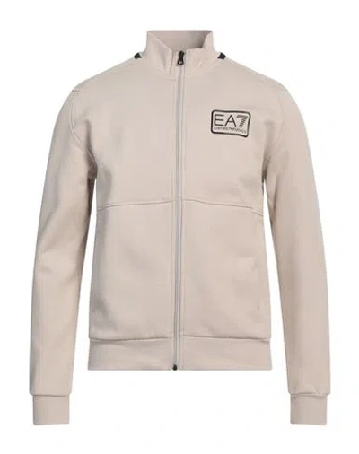 Ea7 Man Sweatshirt Beige Size 3xl Cotton, Polyester, Elastane