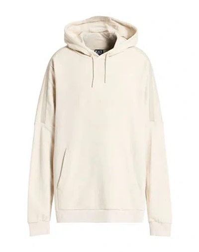 Ea7 Man Sweatshirt Beige Size 3xl Cotton In Neutral