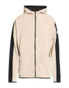 Ea7 Man Sweatshirt Beige Size 3xl Polyester, Viscose, Elastane In Multi