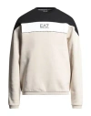 Ea7 Man Sweatshirt Beige Size Xl Cotton, Polyester, Elastane In Multi