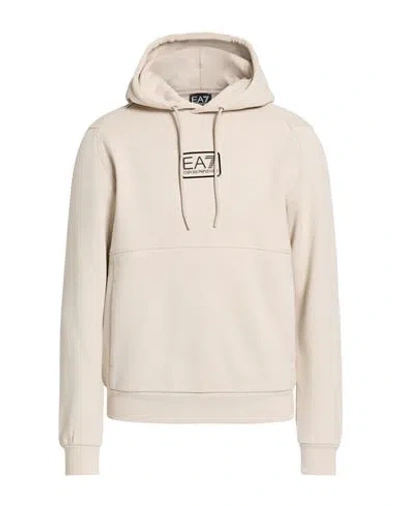 Ea7 Man Sweatshirt Beige Size Xl Cotton, Polyester, Elastane In Neutral