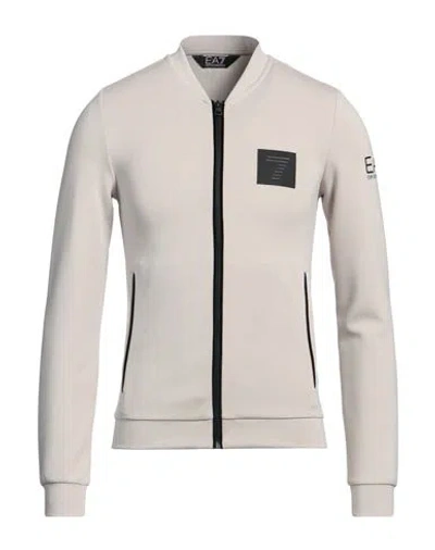 Ea7 Man Sweatshirt Beige Size Xs Polyester, Modal, Elastane