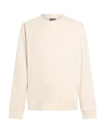 Ea7 Man Sweatshirt Beige Size Xxl Cotton, Elastane In Neutral
