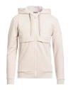 Ea7 Man Sweatshirt Beige Size Xxl Cotton, Polyester, Elastane In Neutral