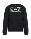 Ea7 Man Sweatshirt Black Size 3xl Cotton In Black