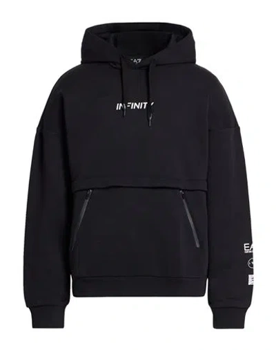 Ea7 Man Sweatshirt Black Size 3xl Cotton