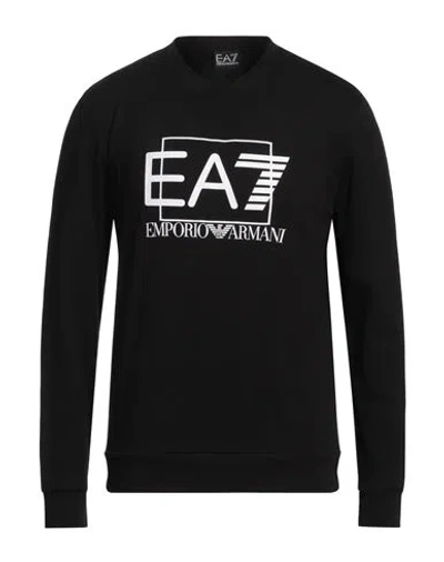 Ea7 Logo Round-necked Sweater In Black