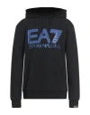 Ea7 Man Sweatshirt Black Size 3xl Cotton, Elastane