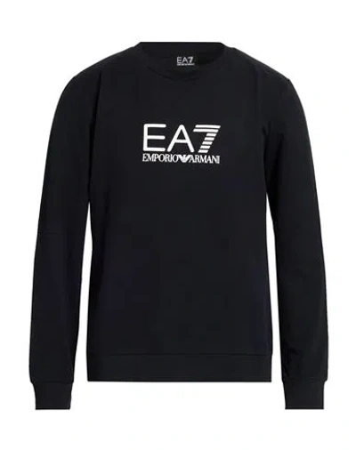 Ea7 Man Sweatshirt Black Size 3xl Cotton, Elastane