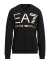 Ea7 Logo-print Crew Neck Sweatshirt In Black
