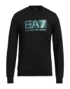 Ea7 Man Sweatshirt Navy Size Xs Cotton, Polyester, Elastane In Black