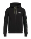 Ea7 Man Sweatshirt Black Size 3xl Cotton, Elastane, Polyamide, Polyester In Black