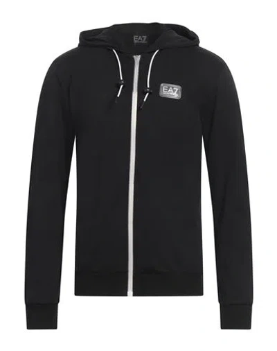 Ea7 Man Sweatshirt Black Size 3xl Cotton, Polyamide